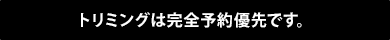 トリミングは完全予約優先です。